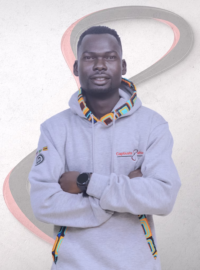 Edwin Mulili, Captivate Africa Crew, Posing with a branded hoodie.